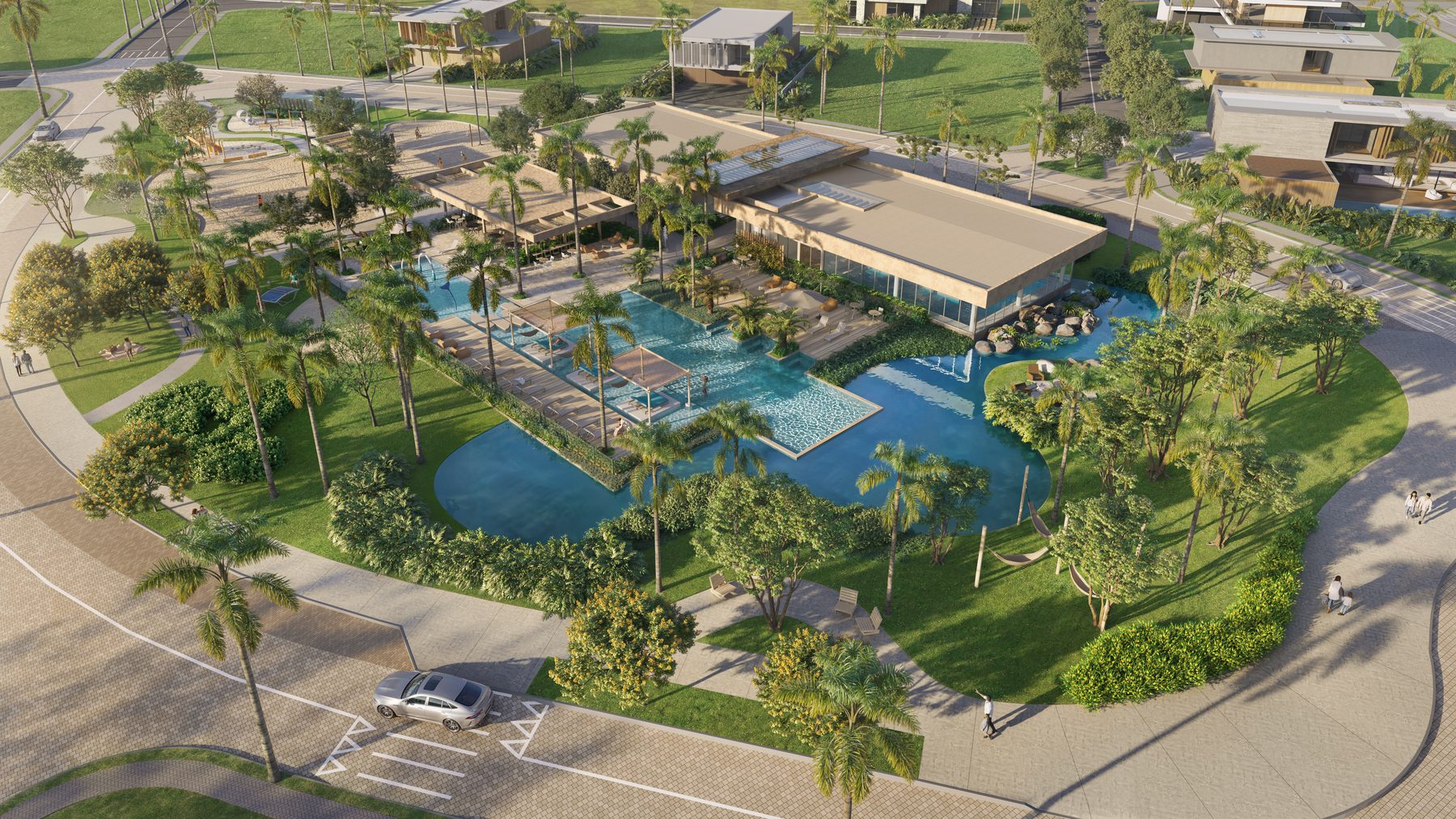 Social Club — vista aérea com pool club